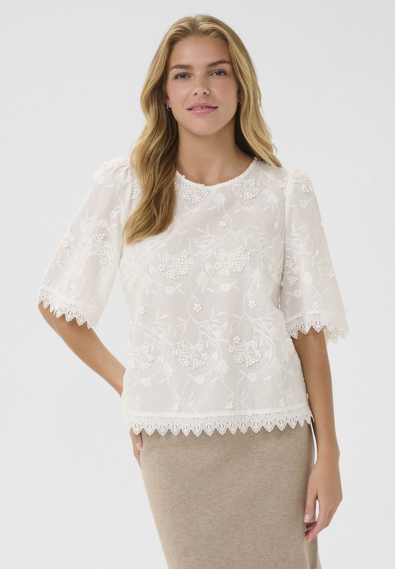 Cream HILDA SS - Blus - snow white