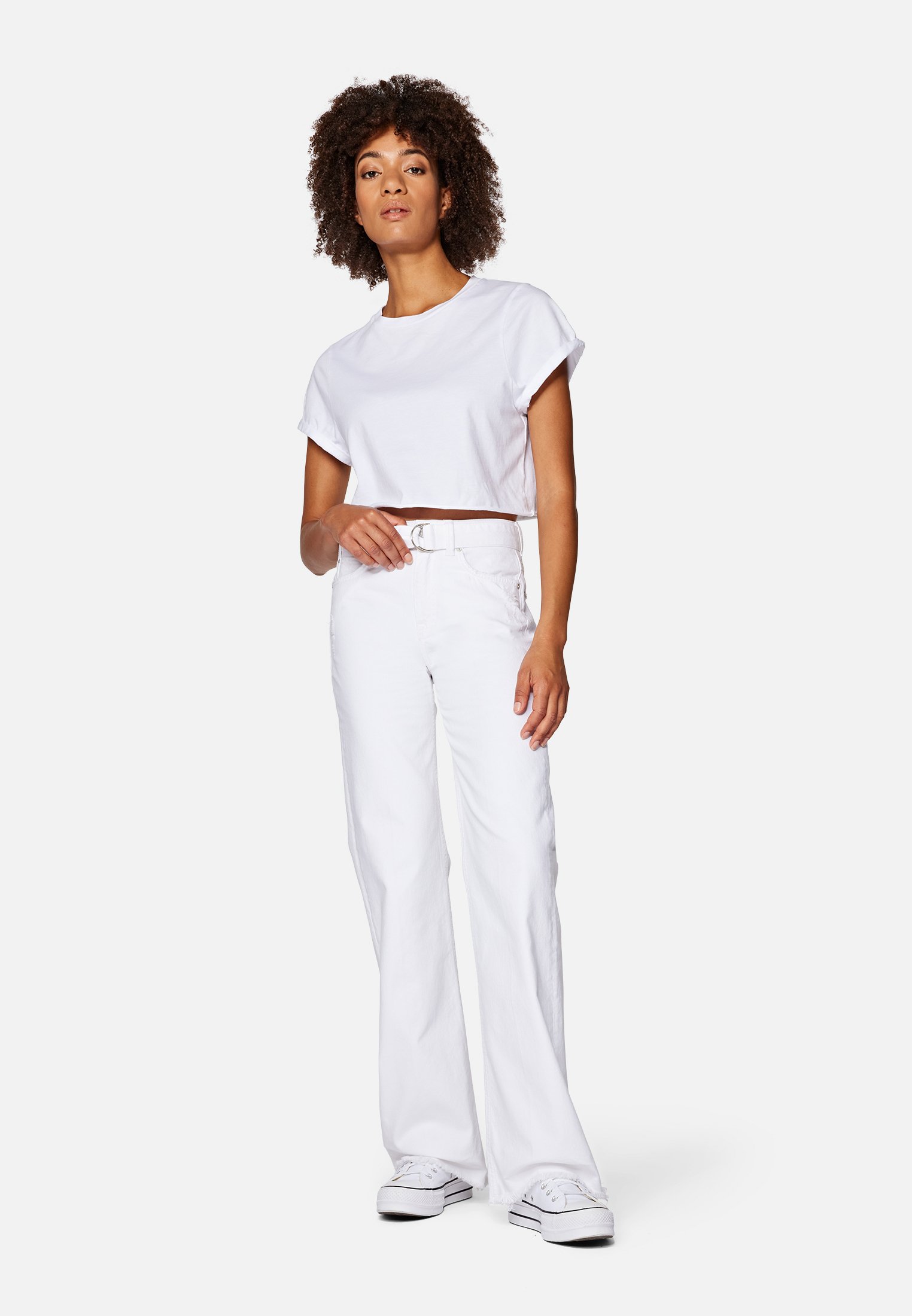 Mavi JOY - Flared Jeans - white str 