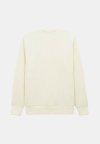 Sweatshirt crème clair avec un col ras du cou simple, des poignets et un ourlet côtelés. Texture douce, design dépouillé et coupe standard.