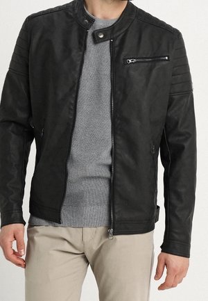Imitatieleren jas - black