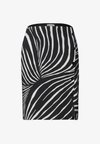 KNEE-LENGTH SKIRT IN WRAP LOOK - Jupe portefeuille - black