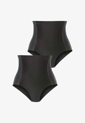 Hoge taille zwarte panties van gladde stof. Heeft naadloze randen en een klassiek ontwerp, wat zorgt voor een veilige en comfortabele pasvorm.