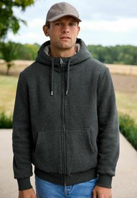 Next BORG LINED HOODIE  - Ľahká bunda - slate grey