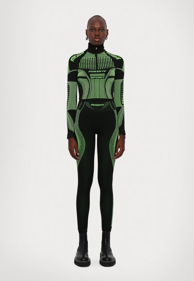MISBHV Leggings - Hosen - black/green