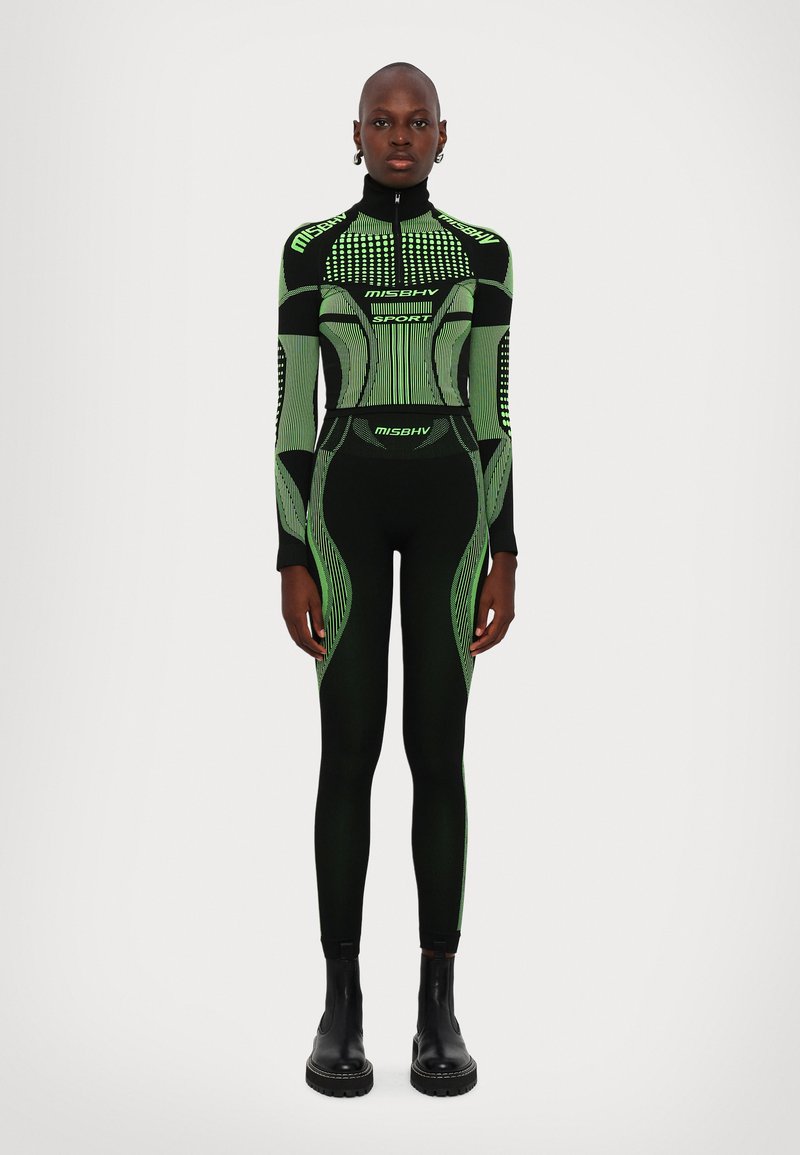 MISBHV Leggings - Calças - black/green