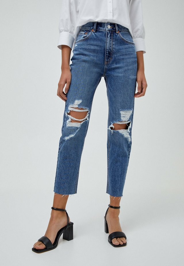 MOM - Jeans Relaxed Fit - mottled blue