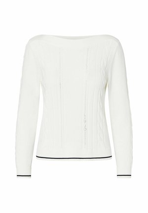 LIU JO, LIU JO SWEATER WITH CONTRAST TRIM - Pullover - white