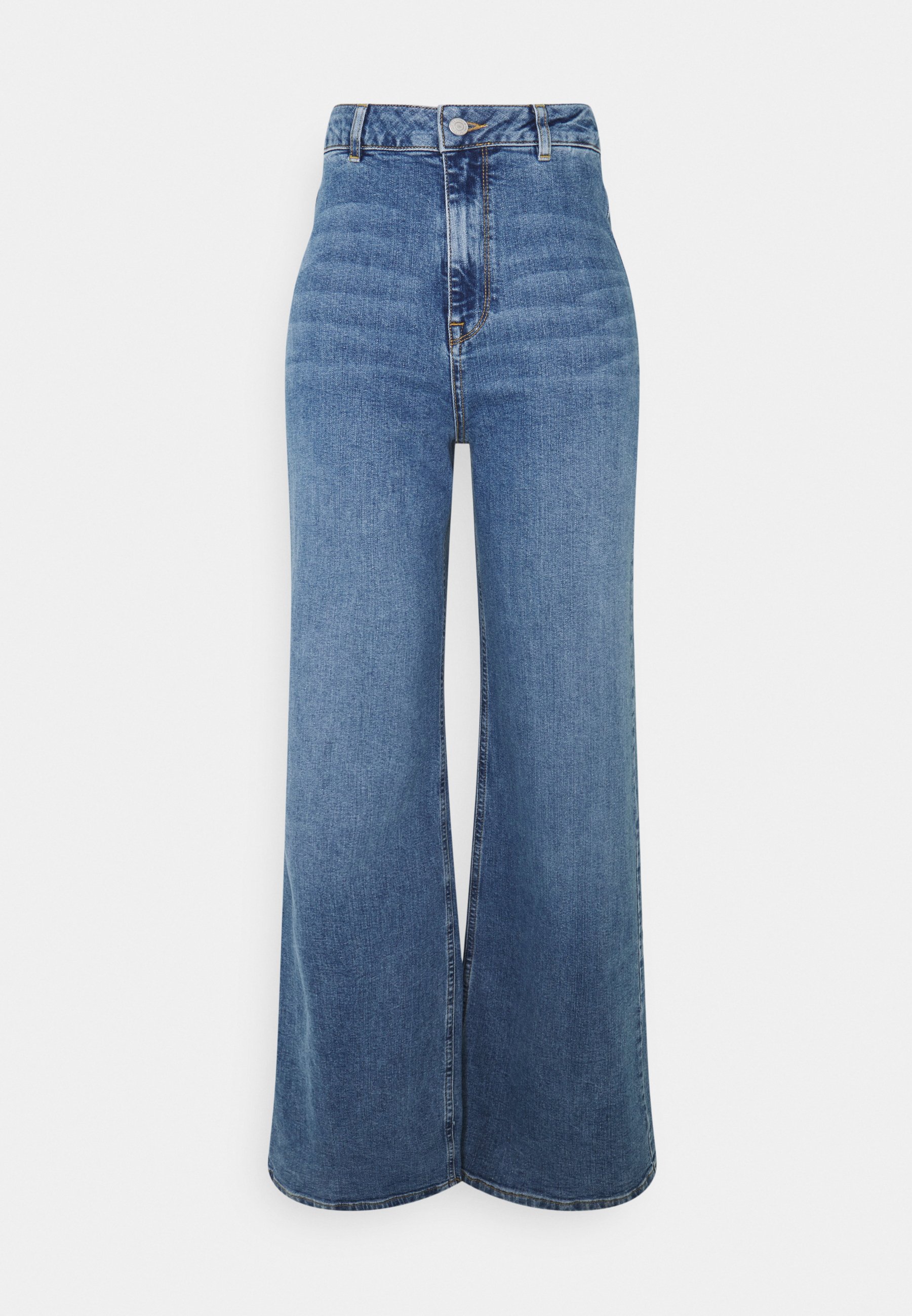 Selected Femme Slfasly Wide Flared Jeans Light Blue Denim Hellblau Zalando De