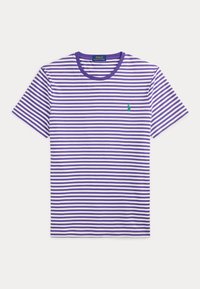 CUSTOM SLIM FIT STRIPED JERSEY T-SHIRT - T-shirts print - cabana purple/white