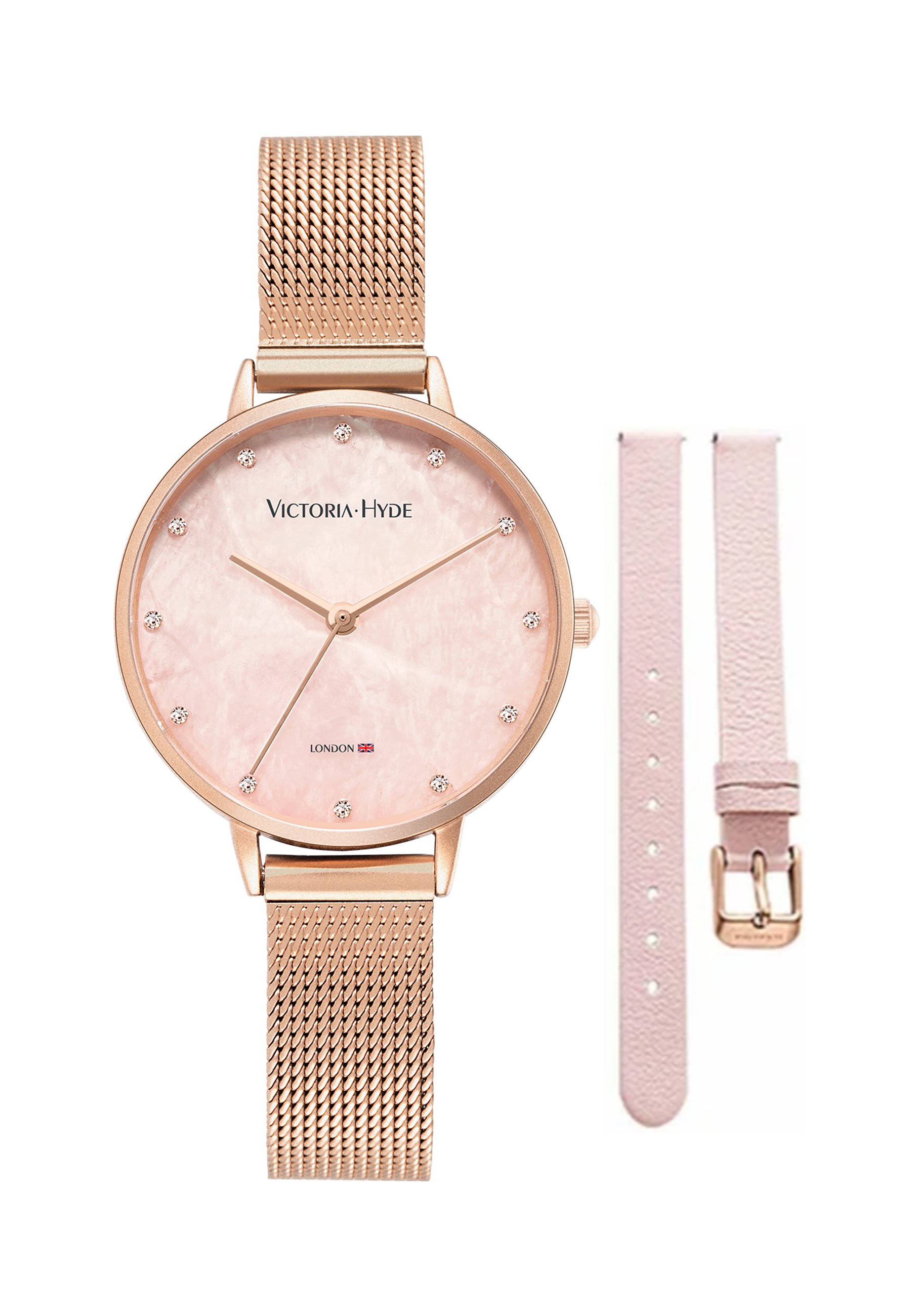 Victoria Hyde Damenuhr Rosa Armband Uhr Rosegold Set Victoria