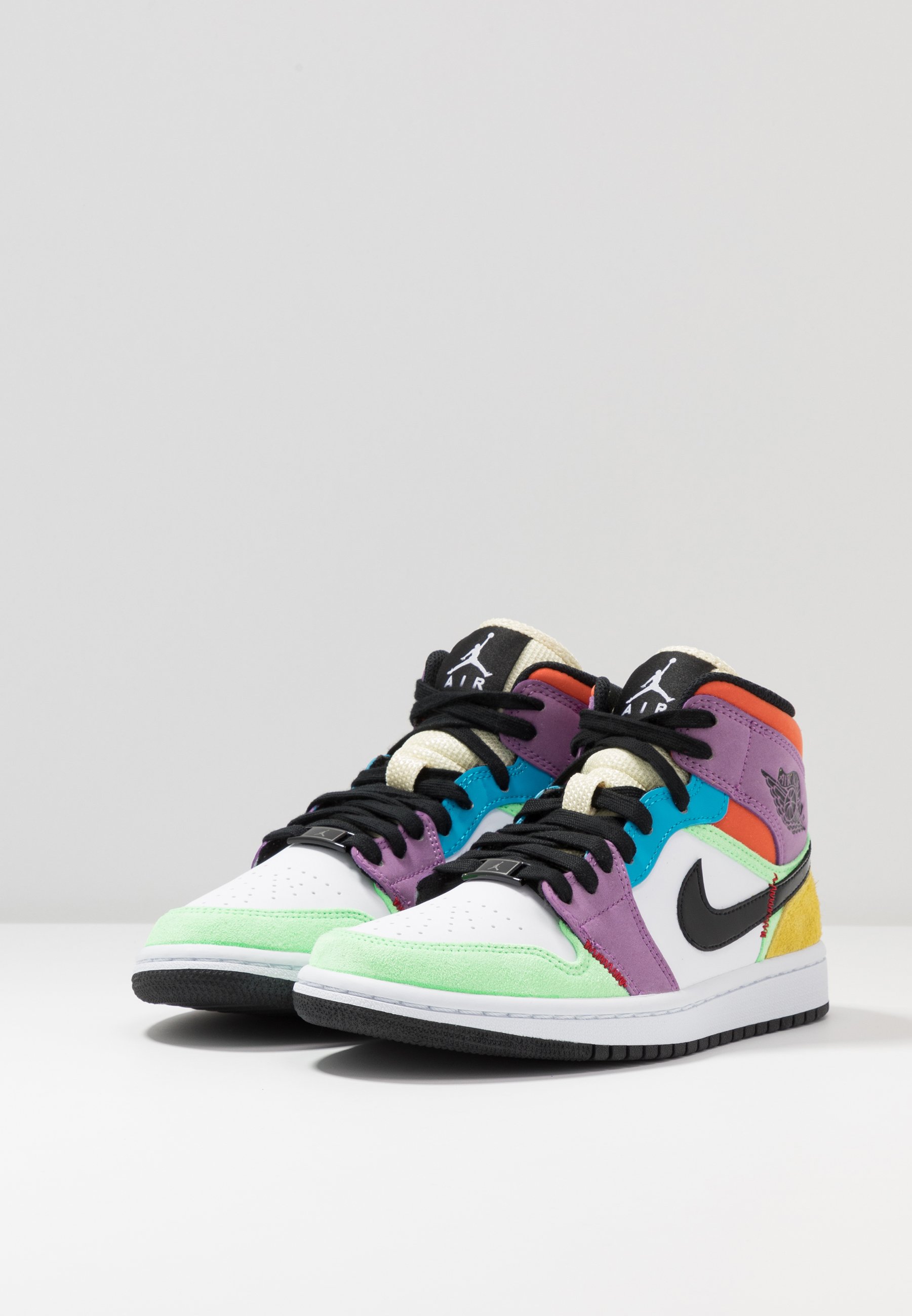 AIR 1 MID - Sneakers alte - white/black/lightbulb/team orange/purple/illusion green AIR 1 MID - Sneakers alte - white/black/lightbulb/team orange/purple/illusion green