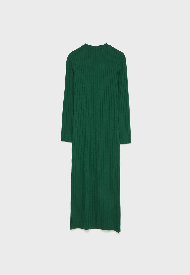 long sleeve turtleneck knit dress With a Kiss Ribbon-Sleeve Turtleneck Sweater Dress Cherry Red / M