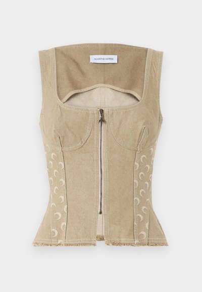 MARINE SERRE MOON CORSET - Top - dark beige