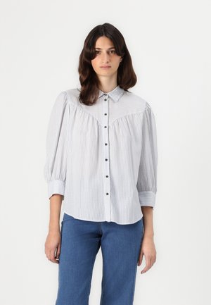 VILISA SHIRT - Button-down blouse - kentucky blue/snow white
