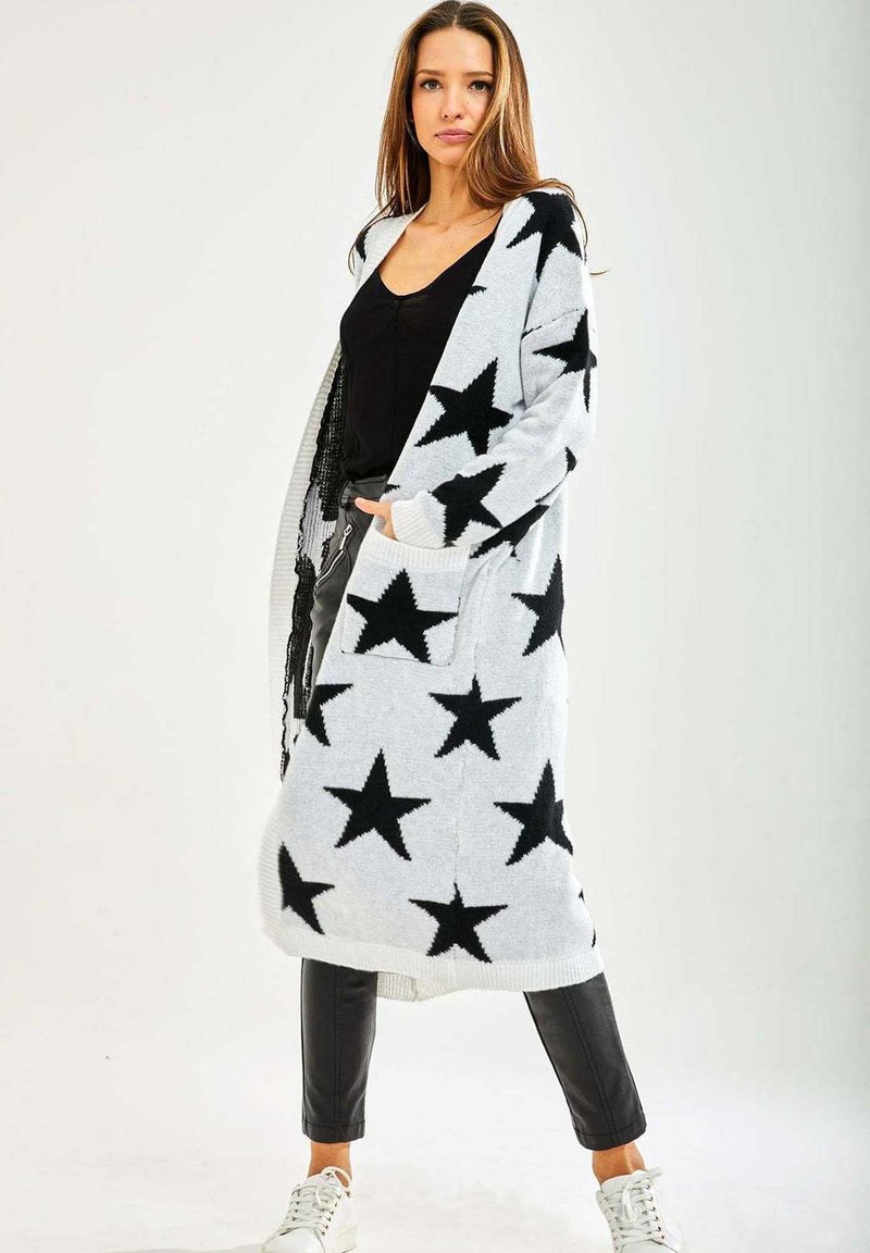 Liquorish STAR LONG - Cardigan - white