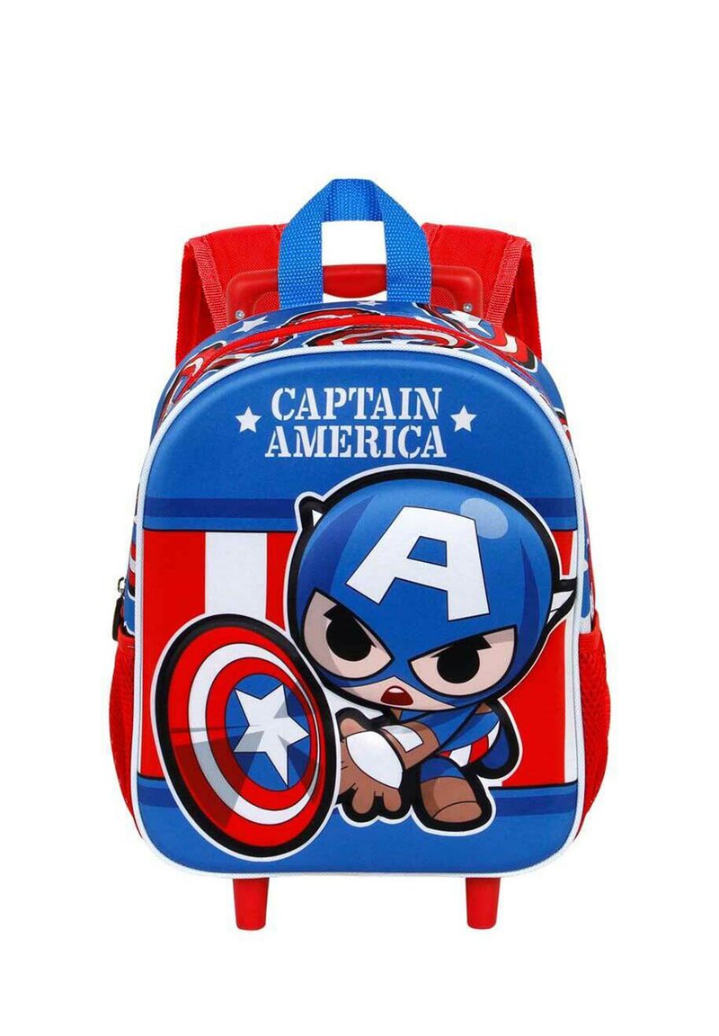 Karactermania CAPTAIN AMERICA FIRST SMALL 3D RUCKSACK WITH WHEELS - Trolley - Captain America blue-red