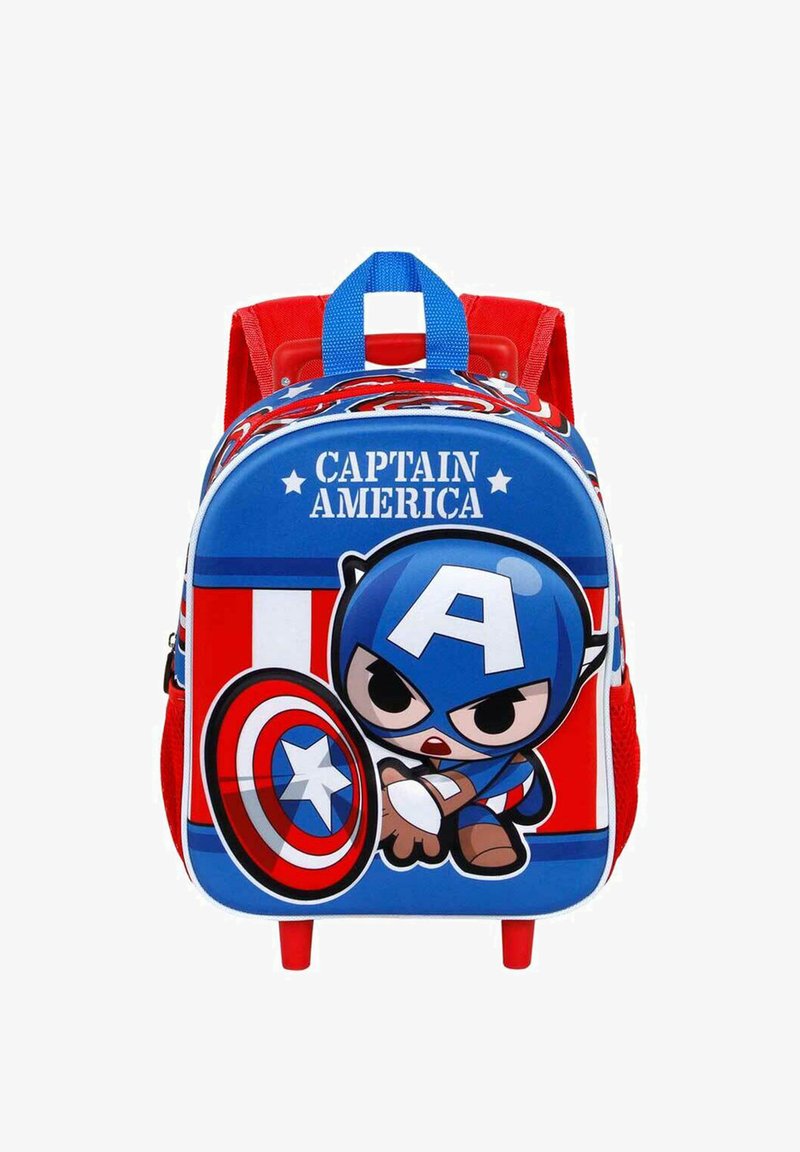 Karactermania CAPTAIN AMERICA FIRST SMALL 3D RUCKSACK WITH WHEELS - Trolley - Captain America blue-red