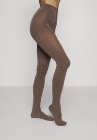 Swedish Stockings YLVA ORGANIC WOOL FISHBONE TIGHTS - Strumpbyxor - mid brown