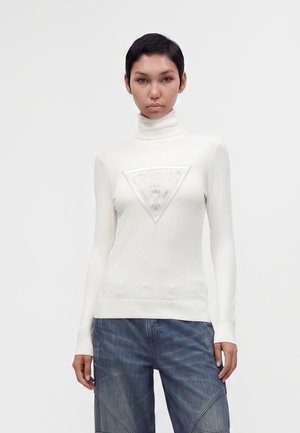 Guess, HALLIE TRIANGLE LOGO - Pullover - cream white
