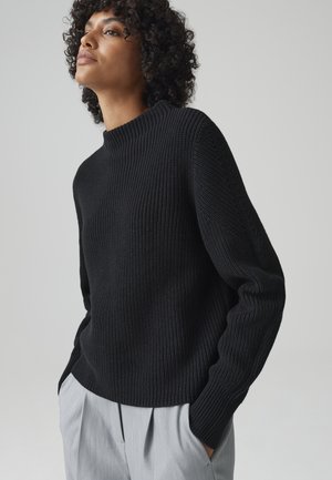 REGULAR FIT FUNNEL NECK - Maglione - black