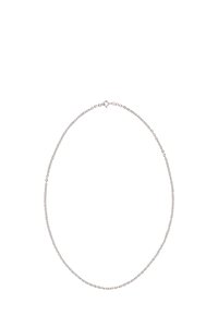 Sølv kædett halskæde med et delikat, sammenkoblet design, en sikker lås og en glat, poleret finish. Letvægts og minimalistisk stil.