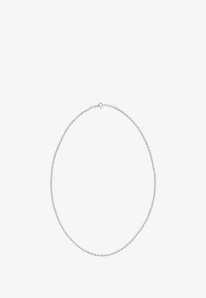 Srebrny naszyjnik łańcuchowy z delikatnym, ogniwowym wzorem, z bezpiecznym zapięciem i gładkim, wypolerowanym wykończeniem. Lekki i minimalistyczny styl.