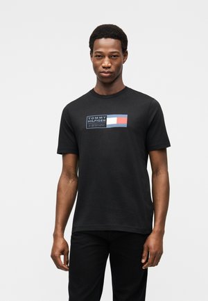 Tommy Hilfiger, LOGO JERSEY CREW NECK T-SHIRT - T-Shirt print - black