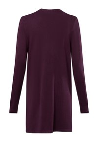 Langärmliger lila Pullover mit Rundhalsausschnitt, weichem Strickmaterial und lässiger Passform, mit gerippten Bündchen und Saum.