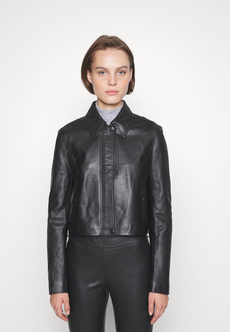 Calvin Klein JACKET Leather jacket black Zalando.de