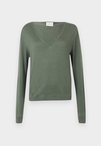 V NECK LONG SLEEVE - Strickpullover - faded green