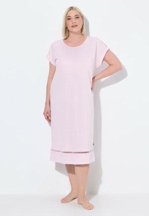 Ulla Popken OPENWORK DETAIL CAP SLEEVE - Nightie - baby pink
