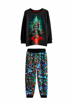 SINGLE LONG SLEEVE SET - Nachtwäsche Set - black gamer christmas tree