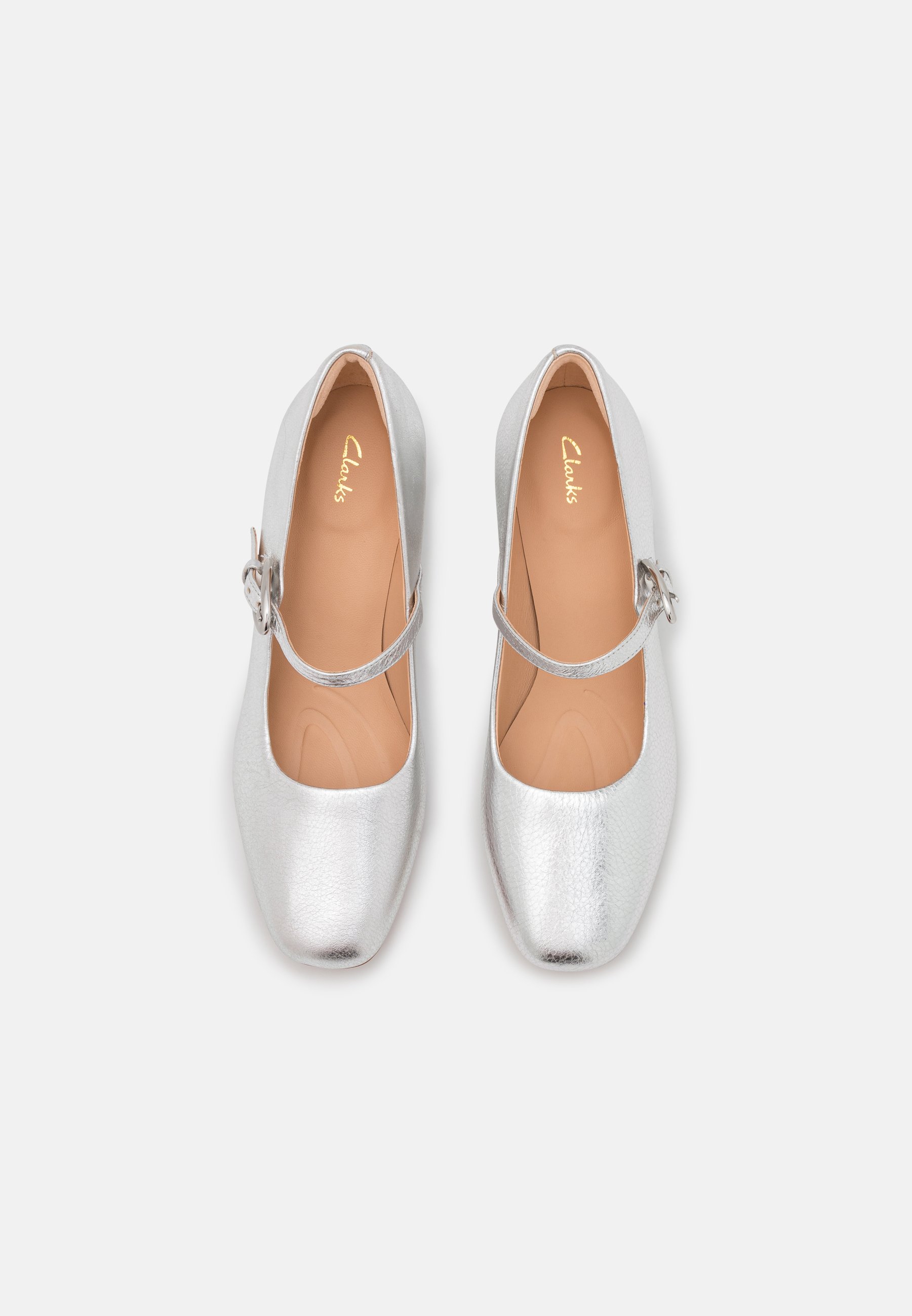 clarks silver heels