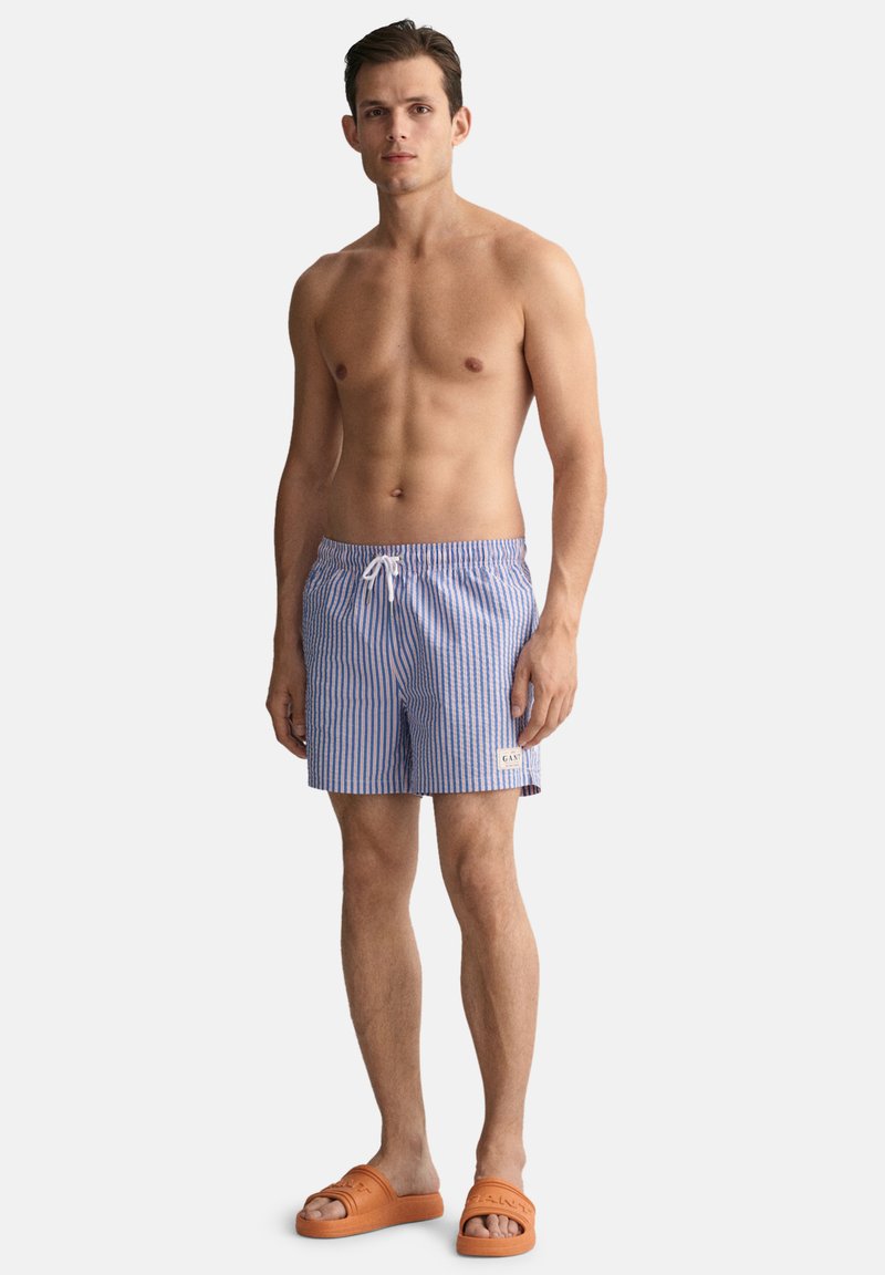 Short De Bain GANT Homme - Imprimé île, Bleu Marine - Tissu Léger à Séchage Rapide, Ceinture Réglable