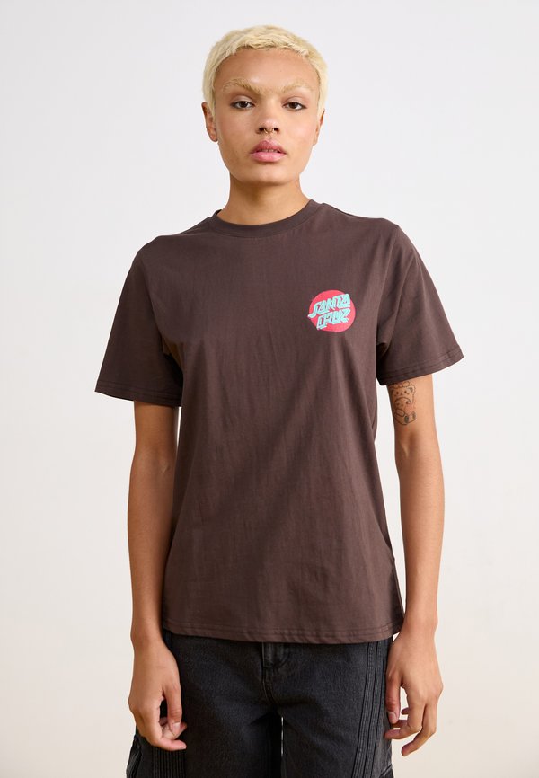 SCRAWL DOT - Print T-shirt - ground coffee