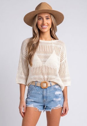 Cupshe, CROTCHET KNIT COVER UP TOP - Accessoire de plage - white
