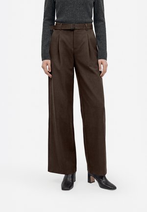 Gina Tricot Tall, EDGY BELTED WIDE TROUSERS - Панталони - dark brown