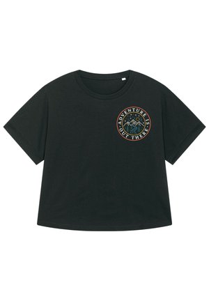 watapparel, ADVENTURE IS OUT THERE - T-shirt print - black