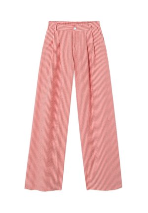 American Vintage RYFIR - Trousers - rayures coquelicot