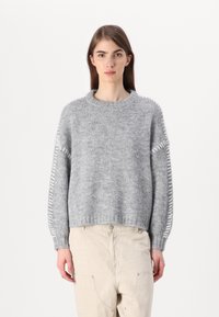 JDY JDYZOEY LIFE  ON STITCH - Maglione - light grey melange