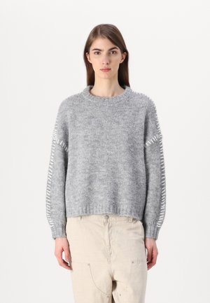 JDY JDYZOEY LIFE  ON STITCH - Strikkegenser - light grey melange