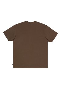 Brun kortermet t-shirt lavet af bomuld. Lige snit med rund halsudskæring. Glat tekstur, ingen synlige mønstre eller accenter.