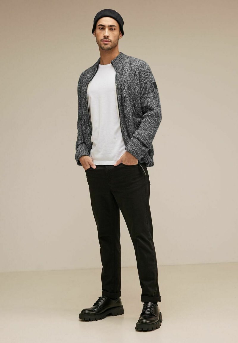 Street One MEN Cardigan Basic Con Cerniera Uomo - Cotone Di Qualità, Colletto Alto, Taglie Regolari