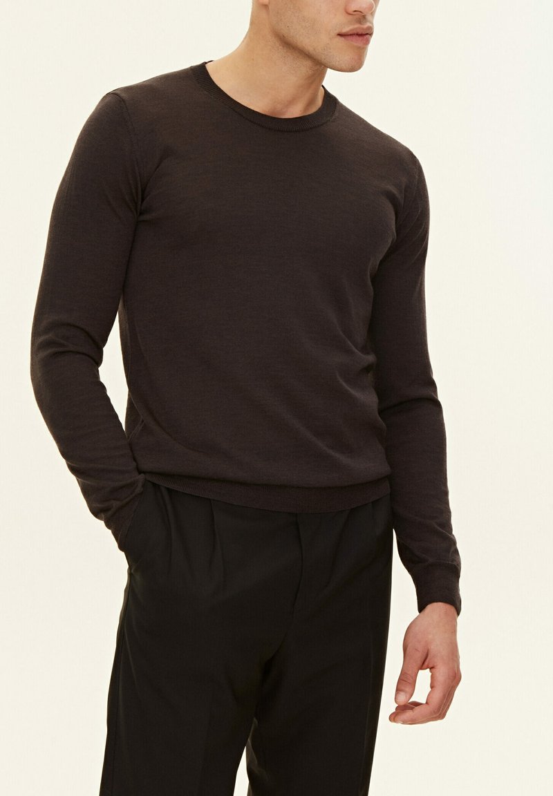 Oscar Jacobson MIGUEL ROUNDNECK - Maglione - brown flannel