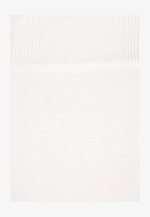 White cotton fabric close-up, featuring a smooth texture with ribbed accents along the top edge, and a consistent pattern throughout.