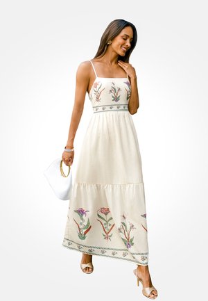 Cupshe, FLORAL EMBROIDERED MAXI DRESS COVER UP - Maxi dress - white