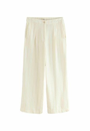 WIDE STRIPED - Stoffhose - white