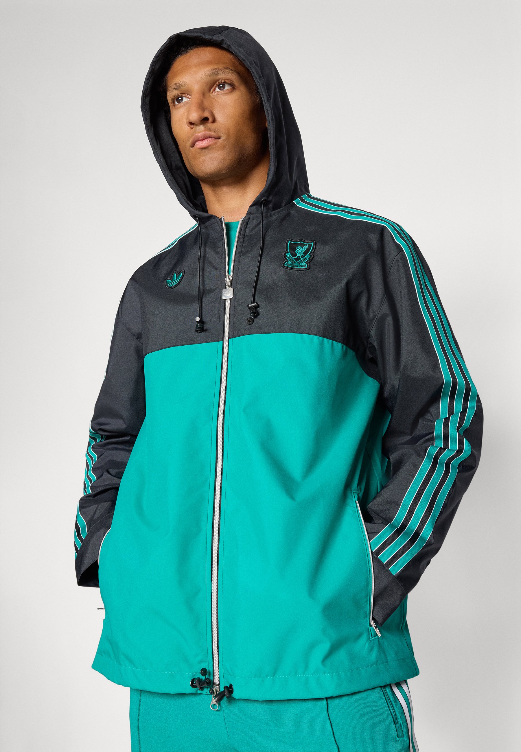 adidas Originals LIVERPOOL FC ICON PARKA - Club wear - black/sea