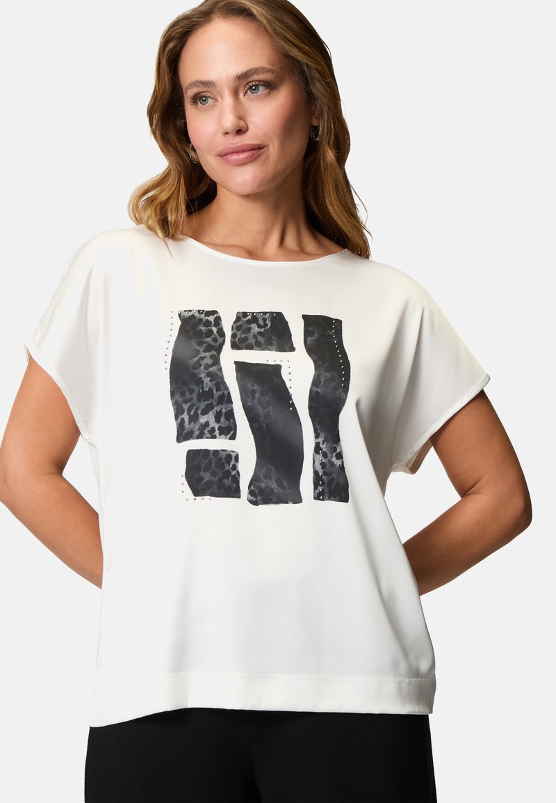zero MIT GLITZERSTEINEN - Print T-shirt - patch creamgrey