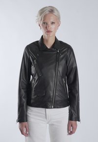 Mira Paris MI AMOR EMBROIDERY BIKER PERFECTO JACKET - Kožená bunda - black